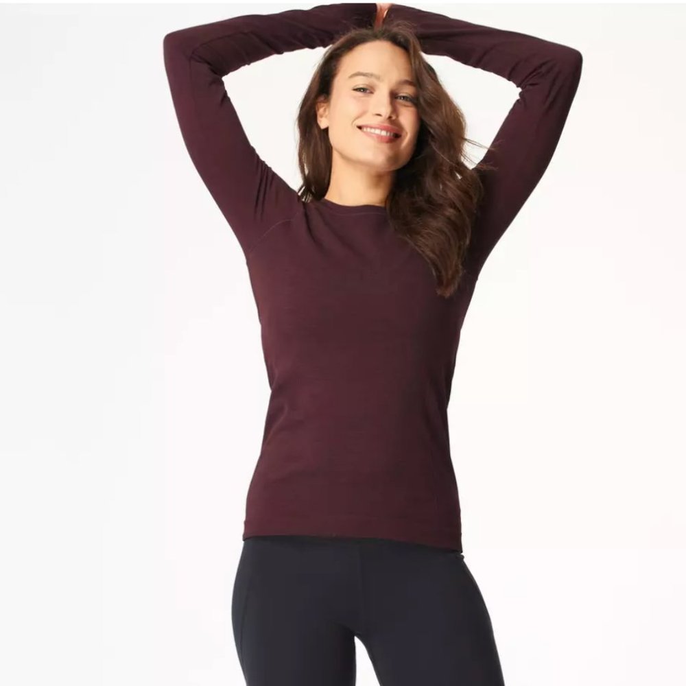 SWEATY BETTY Athlete Seamless Long Sleeve Activewear Sweat Wicking Top